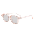Lunettes de soleil carrées pour femmes avec monture rose transparent et verres gris - Monture Rose Transparente Verre Gris Clair(C6)
