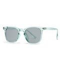 Classic square sunglasses with translucent light green frames and grey lenses for men and women - Transparent Green Frame Light Gray Lens