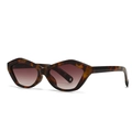 Lunettes de soleil œil-de-chat géométriques rétro avec monture écaille de tortue - Écaille/Verres Bruns
