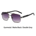 Lunettes de soleil aviateur étroites vintage, monture bronze et verres dégradés violets - Monture Gunmetal Gris Dégradé (C6)