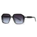 Lunettes de soleil aviateur carrées avec monture noire et verres dégradés bleu-gris - Verres Dégradés du Noir au Bleu Transparent