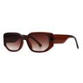 Klassische Oversize-Sonnenbrille mit dunkelbraunem Rahmen und Verlaufsgläsern in Braun - Weinroter Rahmen Braune Gläser