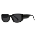 Klassische Retro-Sonnenbrille in Schwarz mit quadratischem Rahmen und breiten Bügeln - Schwarz