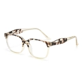 Occhiali anti-luce blu da donna retrò con montatura tartarugata e design trasparente moderno - Leopardo Giallo Chiaro Lente Bianca