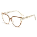 Eleganti occhiali anti-luce blu cat-eye con montatura trasparente e marrone da donna - Giallo Pallido (C3)