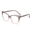 Occhiali moderni anti-luce blu cat-eye con montatura sfumata e rivetti dorati - Grigio Rosa Sfumato