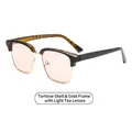 Gafas de sol retro montura carey oro con cristales marrón claro para hombre - Montura Carey Oro / Lentes Té Claro