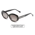 Gafas de sol hombre montura degradado negro, lentes verde claro y detalles plateados - C5 Marco Negro Degradado / Lentes Verde Claro