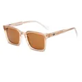 Square fashion sunglasses with sand tea frame and translucent tea lenses - C4 Matte Tea Frame Translucent Tea Lenses
