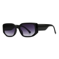Klassische schwarze Sonnenbrille mit dickem Rahmen und violetten Verlaufgläsern - Schwarzer Rahmen Doppelgrau