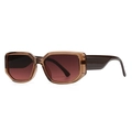 Klassische Oversize-Sonnenbrille in Teefarbe mit Verlaufsgläsern und dickem Rahmen - Champagner Rahmen Purpurrot