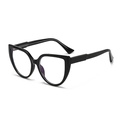 Occhiali anti-luce blu occhio di gatto nero classico con montatura lucida a tutto cerchio - Nero (C1)