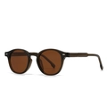 Gafas de sol polarizadas redondas clásicas con montura marrón oscuro y lentes de té - Montura Té Oscuro Lentes Té