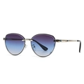 Moderne retro zonnebril voor dames met goudkleurig metalen montuur en gradiëntglazen - Zwart Frame Gradiënt Blauwe Lens (C4)