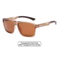 Gafas de sol polarizadas hombre TR té transparente con montura rectangular - Montura Té Transparente Lentes de Té