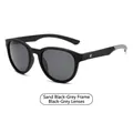 Gafas de sol polarizadas clásicas con montura negra mate y lentes grises - Montura Negro Mate Patillas Grises
