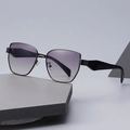 Modern rectangular sunglasses with gunmetal frames and purple gradient lenses for women - C1 Gunmetal Frame Light Purple Lens