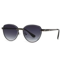 Modern narrow sunglasses with dark grey gradient lenses and gunmetal geometric frames - Black Frame Gradient Grey Lens (C6)