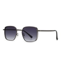 Modern round metal sunglasses with gunmetal frame and purple gradient lenses - Gunmetal Frame Purple Gradient