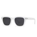 Modern square polarized sunglasses with translucent white frames and dark lenses for unisex wear - White Black Gray
