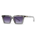 Gafas de sol cuadradas gris transparente con lentes degradados púrpuras y toques oro - Marco Gris Lente Gris
