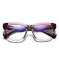 Gafas de luz azul cat-eye con montura degradada rojo vino y púrpura y núcleo de metal - Rosa Transparente (C2)