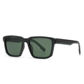 Occhiali da sole polarizzati moderni con montatura quadrata nera opaca e lenti verde scuro - Montatura Nero Opaco con Lente Verde Scuro (C4)