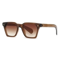 Retro tortoise square sunglasses with brown gradient lenses and gold arrow rivets - Tea Frame Gradient Tea Lens