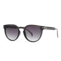 Transparent grey round frame sunglasses with purple to light grey gradient lenses - Gray Frame Gray Lens