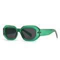 Gafas de sol geométricas verde translúcido de montura gruesa con lentes oscuras - C5 Verde Transparente Lente Gris