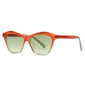Occhiali da sole cat-eye retrò con montatura arancione traslucida e lenti sfumate verdi - Montatura Arancione Lente Verde