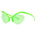 Occhiali da sole cat-eye verde neon futuristici con montatura ondulata stile Y2K - Montatura Verde Neon / Lenti Verdi