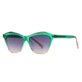Occhiali da sole cat eye con montatura sfumata verde smeraldo e arancione e lenti viola - Montatura Verde Lenti Grigie