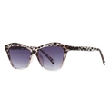 Cat eye sunglasses with tortoise shell frames and purple gradient lenses for fashion wear - Hawksbill Frame Double Gray Lens