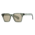 Retro square sunglasses with gray-green frame, tea lenses and arrow metal rivets - Gray Green Frame Light Tea Lens