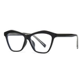 Cat eye cat-eye geometric sunglasses with black frame and clear lenses for modern street style - Black Frame Clear Lenses