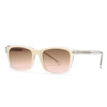 Occhiali da sole squadrati retrò con strati gialli e lenti sfumate color marrone - Montatura Champagne Lenti Rosa (C3)