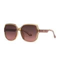 Quadratische Sonnenbrille in Champagner mit Verlaufsgläsern und Metallakzenten - Champagner Rahmen Rosa Verlaufsgläser (C3)