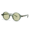 Retro-Sonnenbrille mit mattgrünem Rahmen und hellgelb getönten Gläsern für Damen - Olivgrüner Rahmen Hellgrüne Gläser