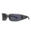Modern grey matte sports sunglasses with dark lenses and streamlined frame design - Gray Frame/Gray Lens