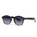 Occhiali da sole quadrati retrò con montatura nera e tartarugata e lenti sfumate blu-viola - Montatura Tartarugata Nero Blu Lenti Sfumate Blu Viola (C5)