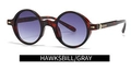 Lunettes de soleil rondes rétro écaillées avec verres dégradés gris et détails dorés - Monture Écaille Verres Dégradés Gris