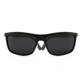 Men's matte black square polarized sunglasses with dark grey lenses and anti-slip tips - Black Gray (C1)