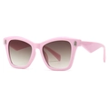 Oversized retro metal sunglasses with pink frames and brown gradient lenses for women - Pink Frame Tea Lens