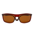Men's TR polarized square sunglasses in translucent wine red frame with brown lenses - Tea (C4)