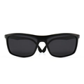 Classic men's square polarized sunglasses with matte black frame and grey lenses - Black Dark Gray (C5)