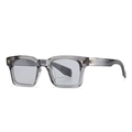 Gafas de sol cat-eye gris translúcido con tachuelas doradas y patillas de leopardo modernas - Gris Translúcido (C2 Gris Gris Claro)