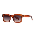Lunettes de soleil œil-de-chat ambre rétro avec détails de branches dorées léopard - Écaille (C5 Thé Gris Thé)