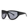 Occhiali da sole futuristici a maschera con montatura nera e lente grigia unica - Montatura nera con lente grigia