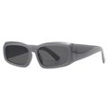 Modern rectangle sunglasses with grey translucent frame and dark grey lenses for women - C3 Gray Frame Gray Lens